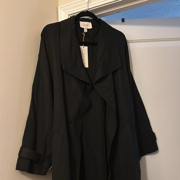 Cleobella Black Coat Lightweight Size L/XL Organic Cotton Jacket NWT - Picture 3 of 7